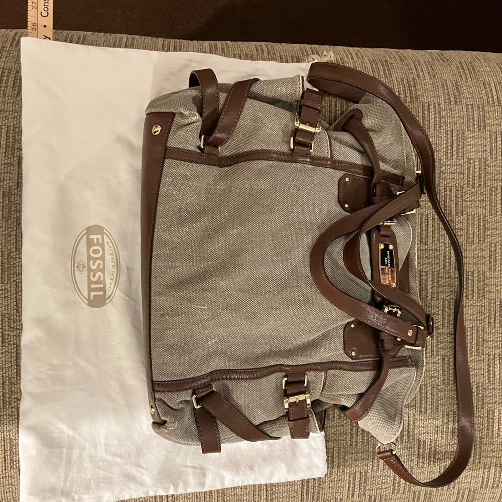 KORS Michael Kors leather and linen large bag - Picture 3 of 11